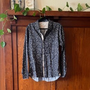 7 Diamonds Navy Floral Button-Down Shirt